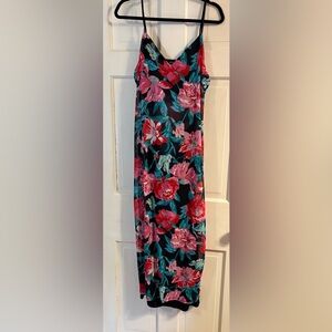 AFRM Mesh Floral Red and Pink Maxi Dress, like new